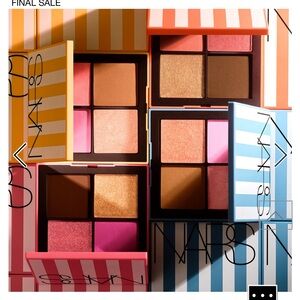NARS HOT ESCAPE Vibrant CHEEK Palette with Mirror. Two different shade palettes